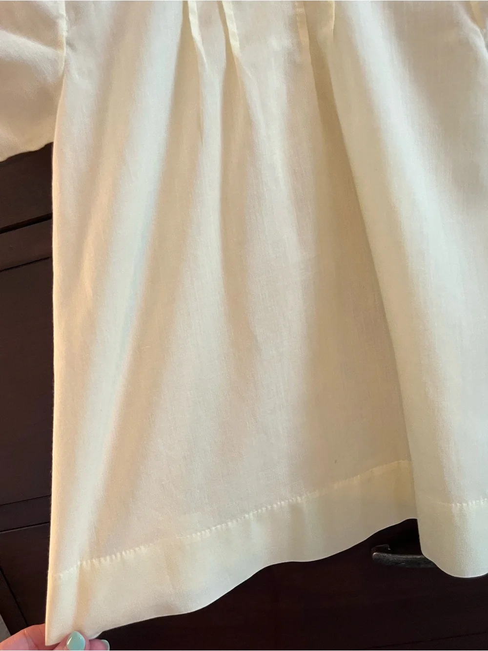 Vintage Pale Butter Yellow with  Embroidered Collar Kids Dress by Feltman Bros